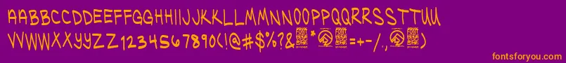 UglykidsRegular Font – Orange Fonts on Purple Background