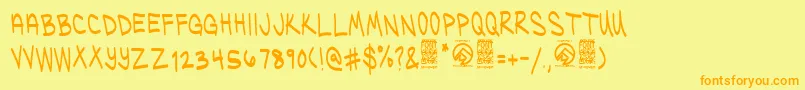 UglykidsRegular Font – Orange Fonts on Yellow Background