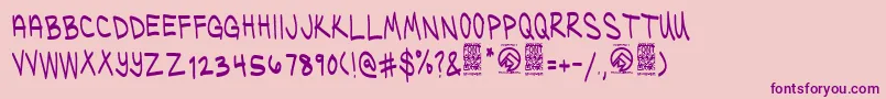 UglykidsRegular Font – Purple Fonts on Pink Background