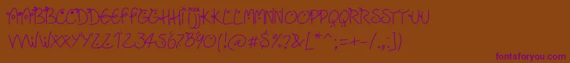 Шрифт Fridayfreedotslight – фиолетовые шрифты на коричневом фоне