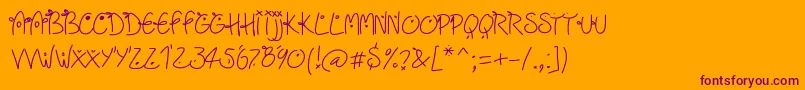 Шрифт Fridayfreedotslight – фиолетовые шрифты на оранжевом фоне