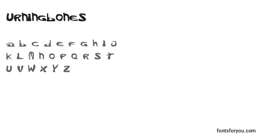 Schriftart Burningbones – Alphabet, Zahlen, spezielle Symbole