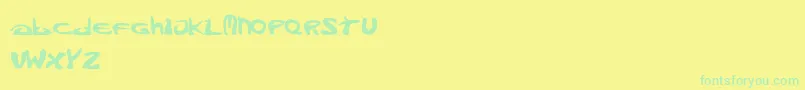 Burningbones-Schriftart – Grüne Schriften auf gelbem Hintergrund