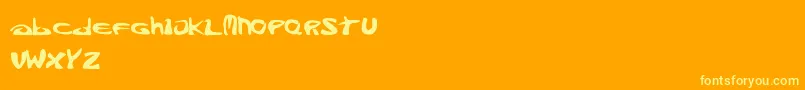 Burningbones Font – Yellow Fonts on Orange Background