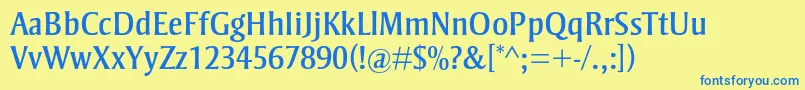 StrayhornmtstdRegular Font – Blue Fonts on Yellow Background
