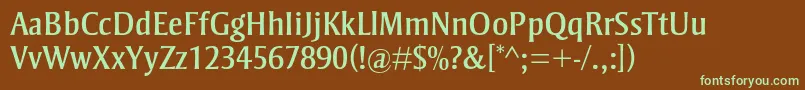 StrayhornmtstdRegular Font – Green Fonts on Brown Background