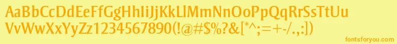 StrayhornmtstdRegular Font – Orange Fonts on Yellow Background