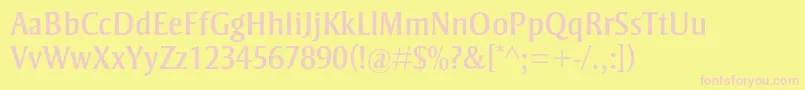 StrayhornmtstdRegular Font – Pink Fonts on Yellow Background