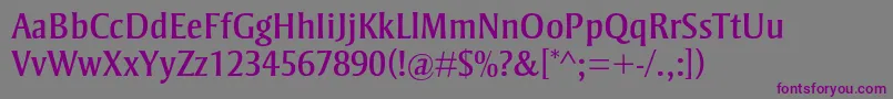 Шрифт StrayhornmtstdRegular – фиолетовые шрифты на сером фоне