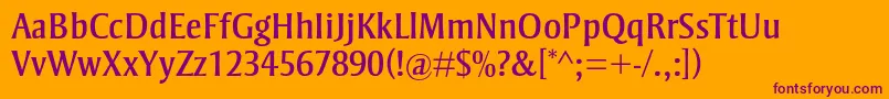 StrayhornmtstdRegular Font – Purple Fonts on Orange Background