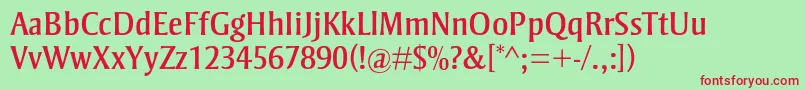 StrayhornmtstdRegular Font – Red Fonts on Green Background