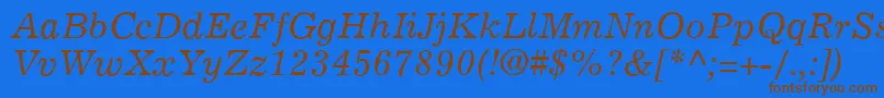 Шрифт ExemplaryItalic – коричневые шрифты на синем фоне