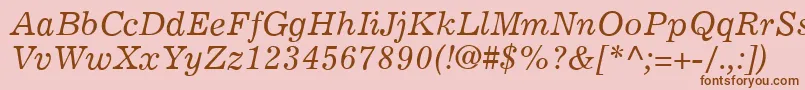 ExemplaryItalic Font – Brown Fonts on Pink Background