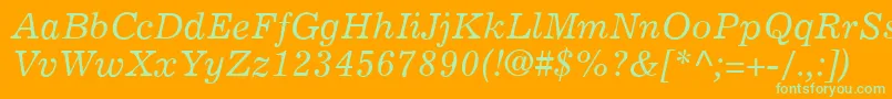 ExemplaryItalic Font – Green Fonts on Orange Background