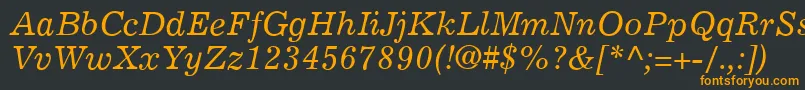 ExemplaryItalic Font – Orange Fonts on Black Background