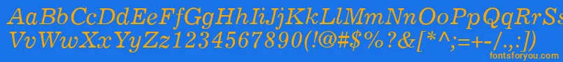 ExemplaryItalic Font – Orange Fonts on Blue Background
