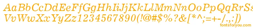 フォントExemplaryItalic – 白い背景にオレンジのフォント