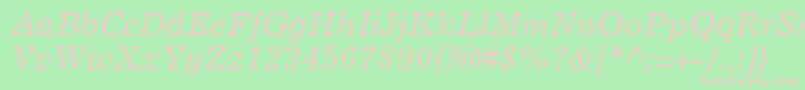 ExemplaryItalic Font – Pink Fonts on Green Background