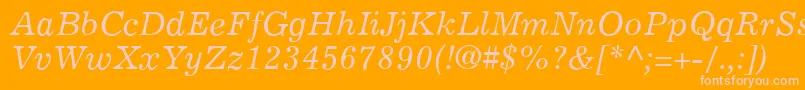 ExemplaryItalic Font – Pink Fonts on Orange Background