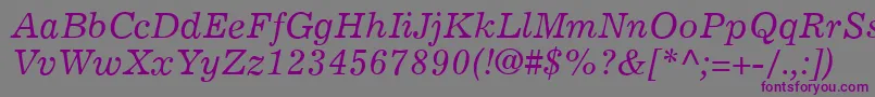ExemplaryItalic-Schriftart – Violette Schriften auf grauem Hintergrund