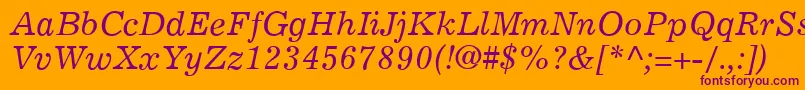 ExemplaryItalic Font – Purple Fonts on Orange Background