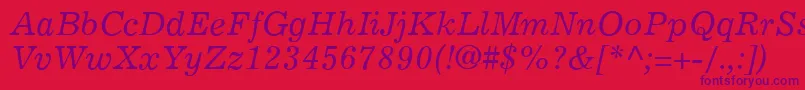 ExemplaryItalic Font – Purple Fonts on Red Background