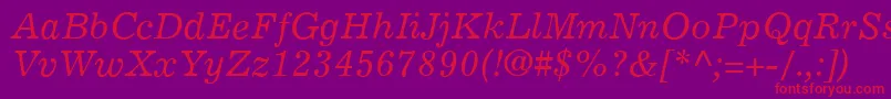 fuente ExemplaryItalic – Fuentes Rojas Sobre Fondo Morado