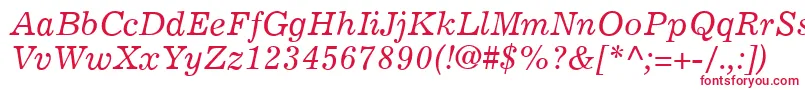 フォントExemplaryItalic – 赤い文字