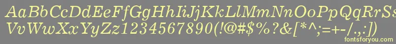 ExemplaryItalic Font – Yellow Fonts on Gray Background