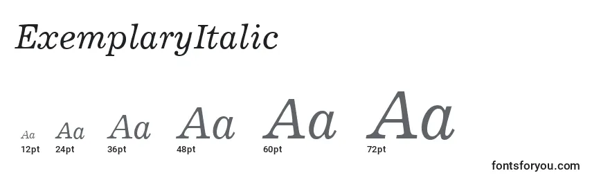 Размеры шрифта ExemplaryItalic