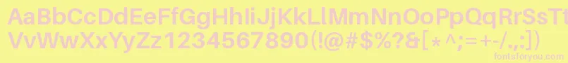 フォントAileronBold – ピンクのフォント、黄色の背景