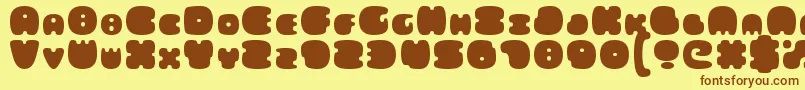 FatsAreGood-fontti – ruskeat fontit keltaisella taustalla