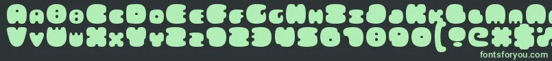 フォントFatsAreGood – 黒い背景に緑の文字