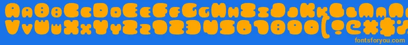 FatsAreGood Font – Orange Fonts on Blue Background