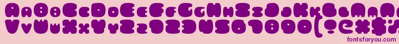 FatsAreGood-Schriftart – Violette Schriften auf rosa Hintergrund