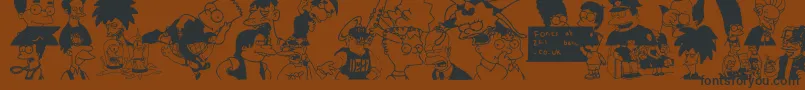 Simpsons Font – Black Fonts on Brown Background