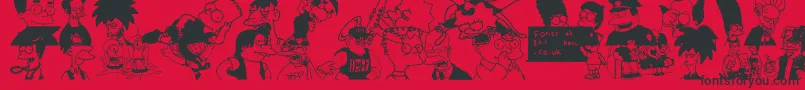 フォントSimpsons – 赤い背景に黒い文字