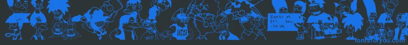 Simpsons Font – Blue Fonts on Black Background