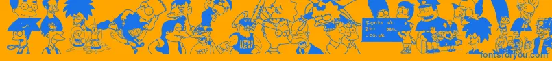 Simpsons Font – Blue Fonts on Orange Background