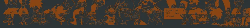Simpsons Font – Brown Fonts on Black Background