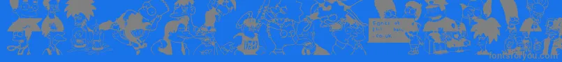 Simpsons Font – Gray Fonts on Blue Background