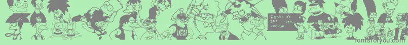 fuente Simpsons – Fuentes Grises Sobre Fondo Verde