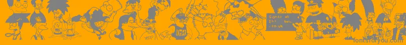 Simpsons Font – Gray Fonts on Orange Background