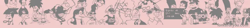 Simpsons Font – Gray Fonts on Pink Background