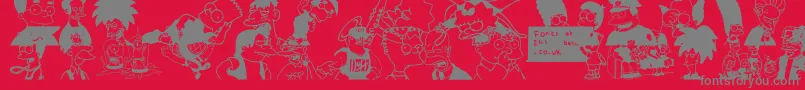 Simpsons Font – Gray Fonts on Red Background