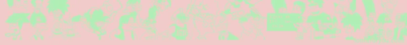 Simpsons Font – Green Fonts on Pink Background