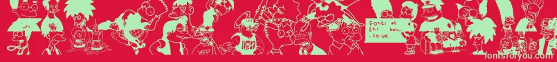 Simpsons Font – Green Fonts on Red Background