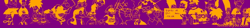 Simpsons Font – Orange Fonts on Purple Background