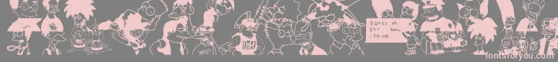 Simpsons Font – Pink Fonts on Gray Background