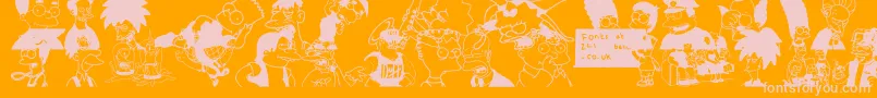 Simpsons-fontti – vaaleanpunaiset fontit oranssilla taustalla